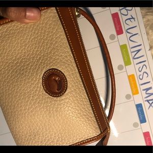 Vintage Dooney & Burke AWL Bone with British Tan trim crossbody